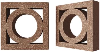 Декоративный бриз-блок Mesterra Cobogo, 250х250 мм 70 мм, 0101, терракотовый LUX