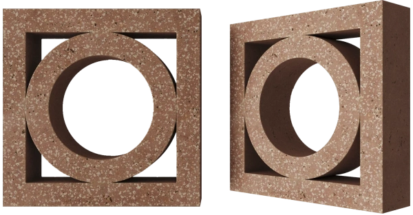 Декоративный бриз-блок Mesterra Cobogo, 250х250 мм 70 мм, 0101, терракотовый LUX