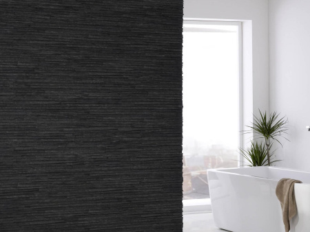 Сланец, 3D панель из камня, 600х150 мм, Pencil Black Waterfall
