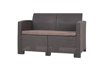 Диван двухместный Arizona, из искуственного ротанга цвет: венге