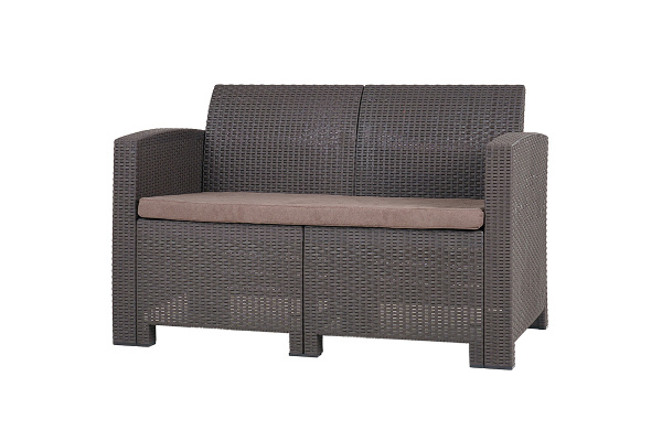 Диван двухместный Arizona, из искуственного ротанга цвет: венге