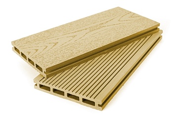 Террасная доска Grand Line 140 мм, L= 4000 мм вельвет и тиснение, цвет: золотой