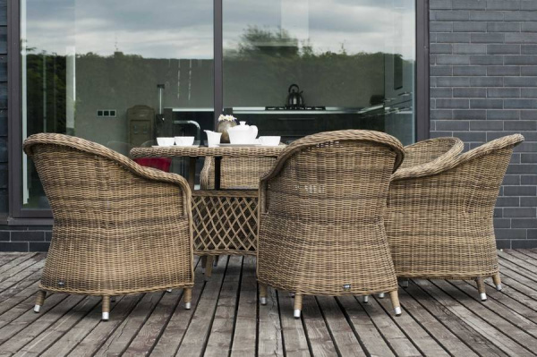 Кресло плетеное из искусственного ротанга, Равенна соломенный