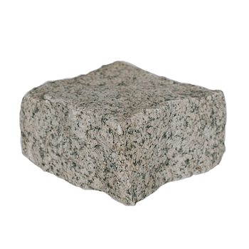 Гранитная брусчатка Мансуровская 50 мм 100х100, пилено-колотая, гальтованая, цвет: серый