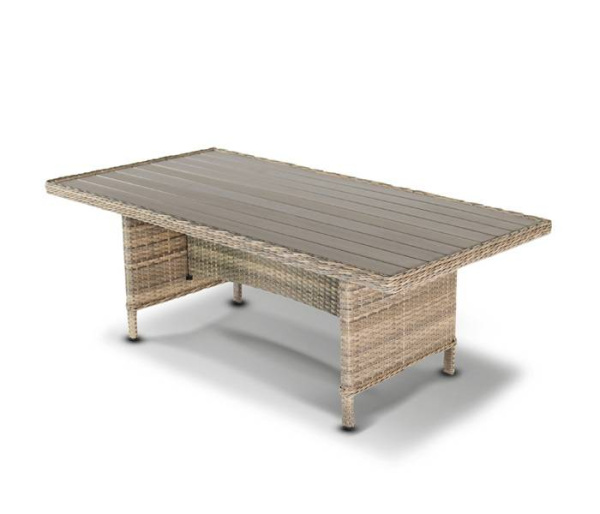 Стол плетеный из искусственного ротанга, Цесена, цвет: серо-соломенный