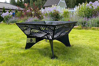 Костровой очаг, 900х900 мм, H=560 мм, "Листья"