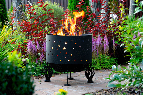 Костровая чаша с коническим дном, Ø500, Н=490 мм, "Звезды"