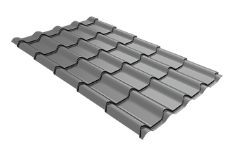 Профиль волновой Grand Line камея 0.45 мм, PE, RAL 9006