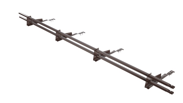 Снегозадержатель для натуральной черепицы Borge L=3000 мм, 4 опоры, 2 трубы, овал 25х45 NL 807