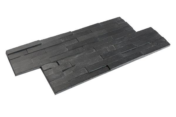 Сланец, 3D панель из камня, 600х150 мм, Classic Black Matt, 8 шт/уп, 0.72 м²