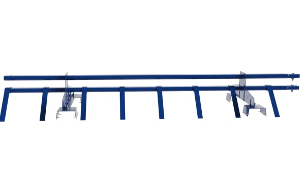 Снегозадержатель для профнастила Н-114 Borge L=1500 мм 2 опоры, 2 трубы, овал 25х45 RAL 5005