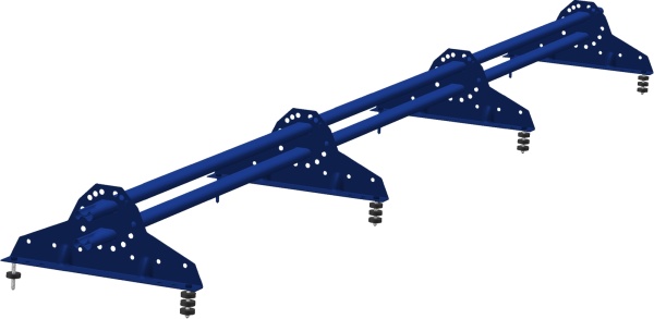 Снегозадержатель Grand Line NEW универсальный,  L=3000 мм, 4 опоры, 2 трубы, овал 42х21 мм RAL 5002