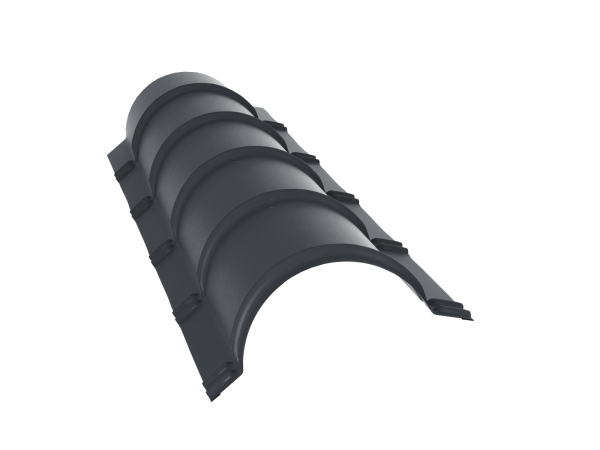GL Планка конька полукруглого R110 мм 0.45 мм, Drap ST, RAL 7024, L=1970 мм