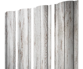 GL Штакетник Круглый с прямым резом 0.45 мм, Print Elite, Snow Wood TwinColor