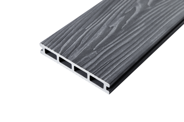 Террасная доска Grand Line 3D Винтаж 150 мм, L= 4000 мм цвет: темно-серый