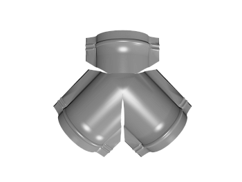 GL Y-тройник конька полукруглого 0.5 мм, PE, RAL 7004