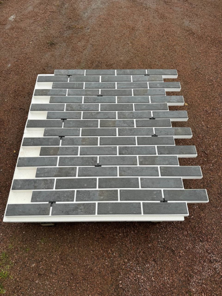 Термопанель рядовая Европа с плиткой Keramin, 1020х600 мм, 100 мм ППС, гладкий, цвет: Иллинойс 2