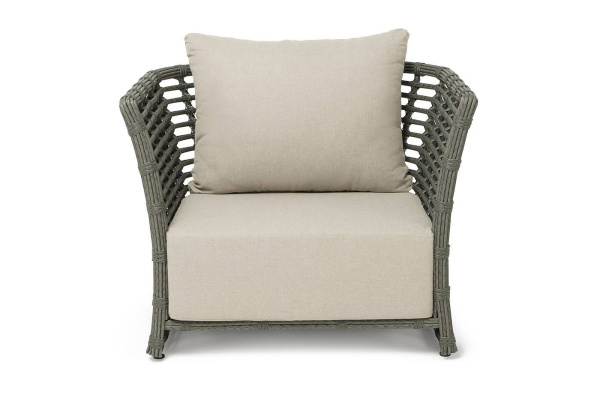 Кресло плетеное из искусственного ротанга, Валенсия цвет: серый