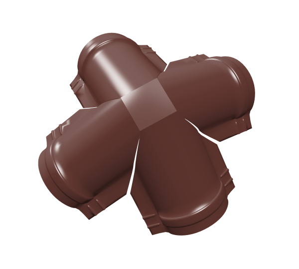 GL X-четверник конька полукруглого 0.45 мм, PE, RAL 3009