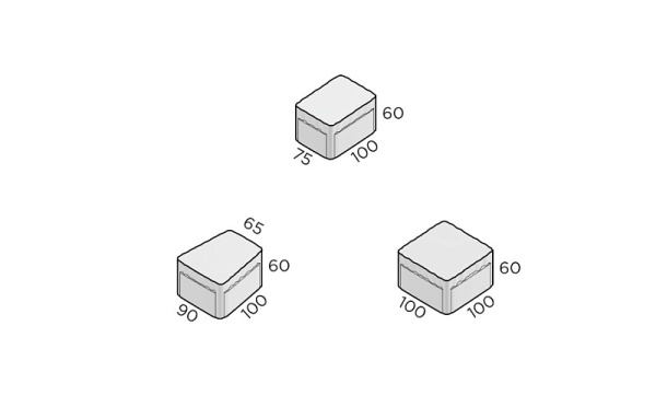 Тротуарная плитка Steingot Классика арко 60 мм 75/90/100 х 100 мм, цвет: Fumo Bello