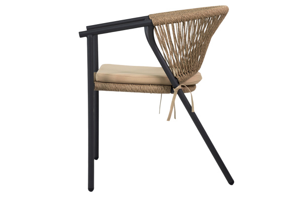 Стул Mokka Lyon из искусственного ротанга, с подушкой цвет: бежевый