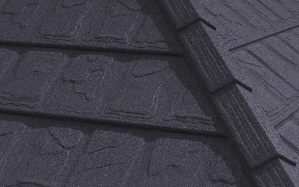 Композитная черепица Gerard Slate, 1250х368 мм цвет: Dark silver