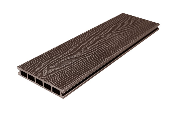 Террасная доска UnoDeck Vintage 150 мм, L= 3000 мм тиснение дерево, цвет: венге