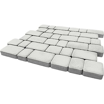 Тротуарная плитка SteinRus Инсбрук Альт 60 мм 118/178 х 88/118 мм, цвет: белый