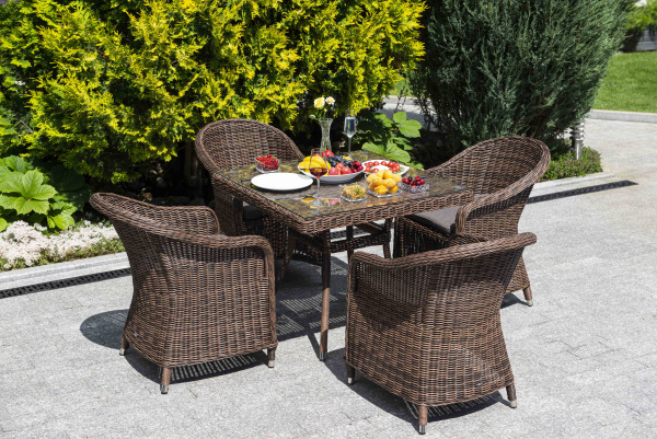 Кресло плетеное из искусственного ротанга, Равенна коричневый