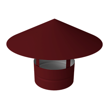 Дымник на трубу GL круглый, 0.5 мм, Satin, Ø100 мм, 230х625 мм, RAL 3005