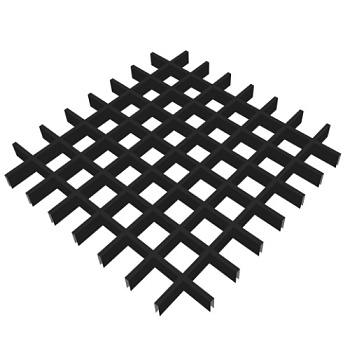 Потолок Грильято, решетка 75х75 мм, h = 40 мм, 0.32 мм, черный