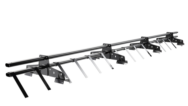 Снегозадержатель для профнастила Н-60, Н-75 Borge L=3000 мм, 4 опоры, 2 трубы, овал 25х45 RAL 9005