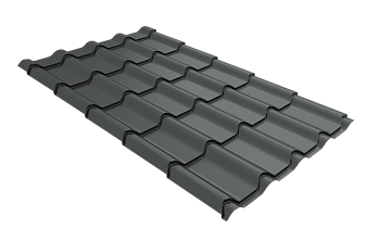 Профиль волновой Grand Line камея 0.45 мм, PE, RAL 7005