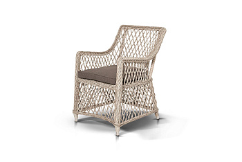 Кресло плетеное из искусственного ротанга, Латте бежевый