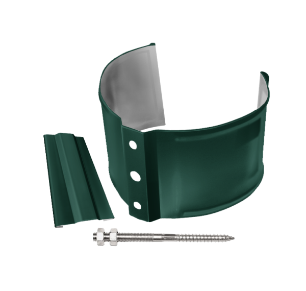 Хомут трубы металлический на кирпич Grand Line Ø 87 мм, цвет: зеленый