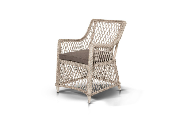 Кресло плетеное из искусственного ротанга, Латте бежевый