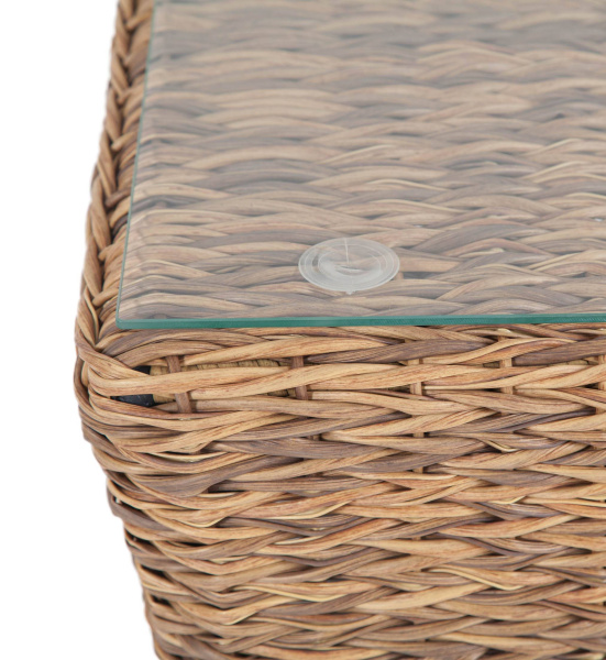 Стол журнальный из искусственного ротанга /гиацинт/, Капучино цвет: соломенный