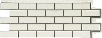 Фасадная панель Grand Line, Состаренный кирпич Design, цвет: молочный со швом RAL 7006