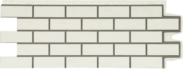 Фасадная панель Grand Line, Состаренный кирпич Design, цвет: молочный со швом RAL 7006