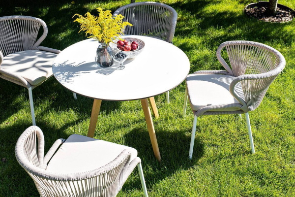 Стол интерьерный из HPL круглый Ø 90 см, Франческо, цвет: молочный