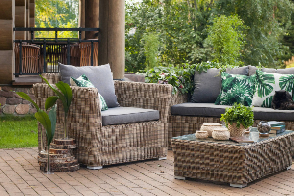 Стол журнальный из искусственного ротанга, Капучино цвет: соломенный