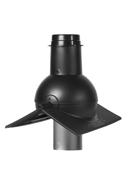 Коньковый элемент, выход канализации, Krovent Pipe-Cone, для любого типа кровли черный