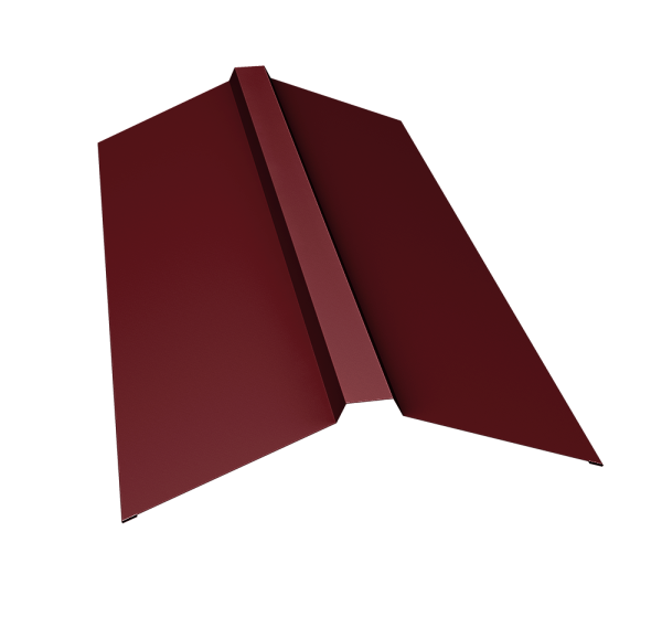 GL Планка конька прямоугольного, 150х30х150 мм 0.45 мм, PE, RAL 3005, L=2000 мм