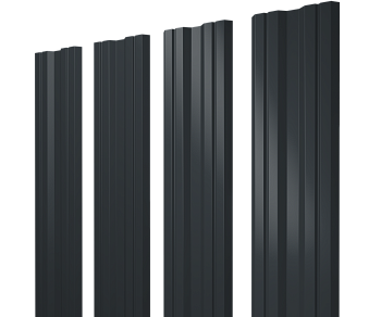 GL Штакетник Twin с прямым резом 0.5 мм, PurLite Matt, RAL 7016
