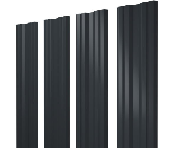 GL Штакетник Twin с прямым резом 0.5 мм, Velur X, RAL 7016