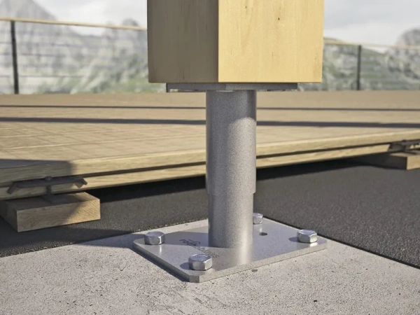 Опора регулируемая HolzTechnic, R10, 140х140 мм, H=300 мм