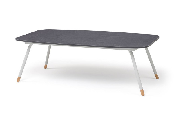 Стол журнальный из HPL, Верона, 120х65 см, H40см,каркас светло-серый муар, цвет столеш. серый гранит