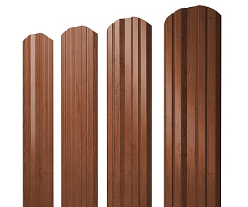 GL Штакетник Twin, фигурный 0.45 мм, Print Elite, Rowan  TwinColor