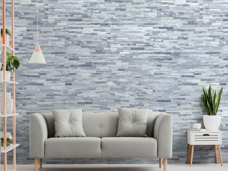 Мрамор, 3D панель из камня, 600х150 мм, Classic Cloudy Grey, 8 шт/уп