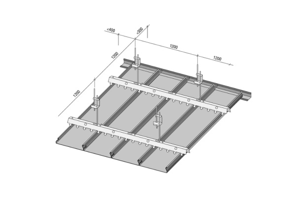 Рейка потолочная A150 AS, L= 4000 м, Цвет: белый